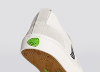 SLIP ON Skate PRO Off-White Canvas Vintage White Suede Black Logo Sneaker Women