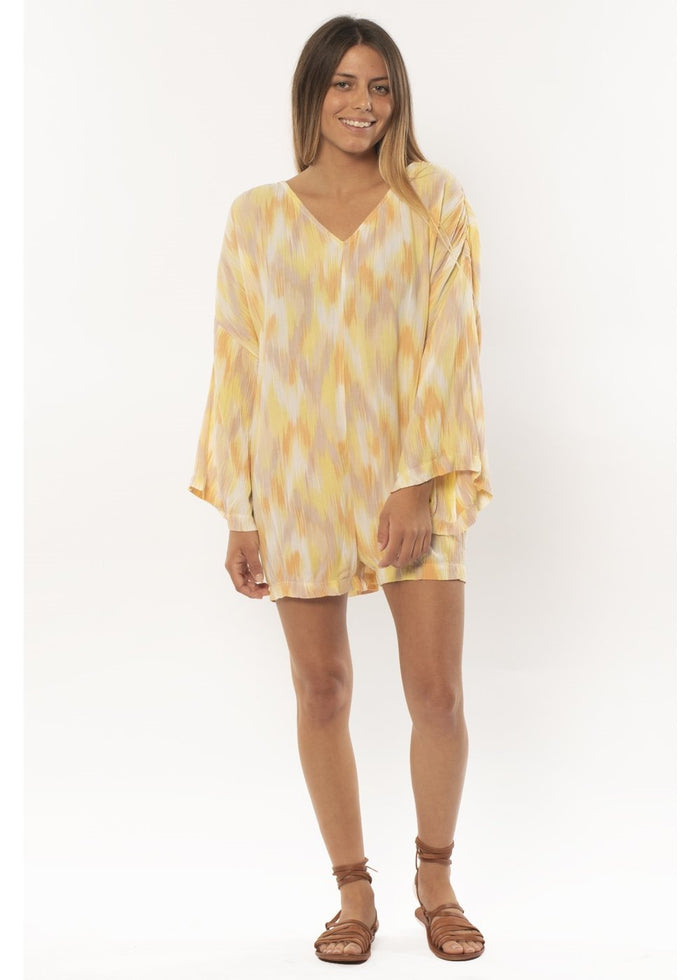 Sunny Side Ls Wvn Romper