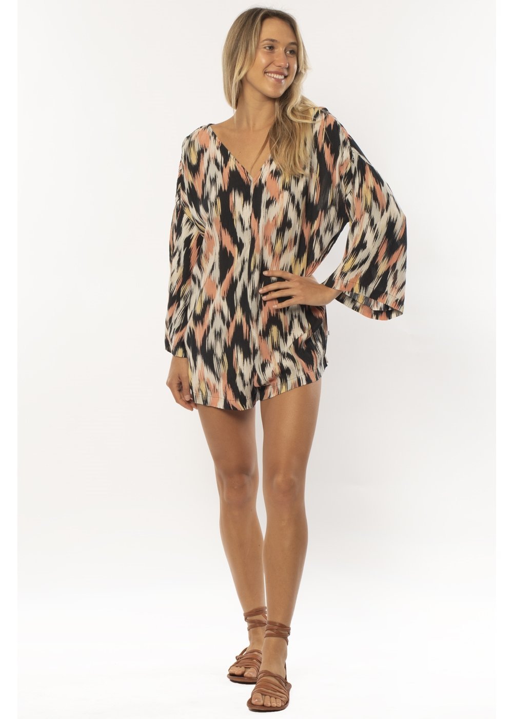 Sunny Side Ls Wvn Romper