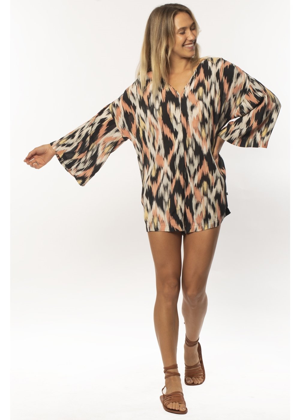 Sunny Side Ls Wvn Romper