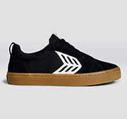 CATIBA PRO Skate Gum Black Suede and Canvas Ivory Logo Sneaker Men