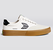 NAIOCA PRO Gum Vintage White Suede Off-White Canvas Black Logo Sneaker Men