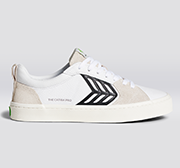 CATIBA PRO Skate White Premium Leather Vintage White Suede Sneaker Women